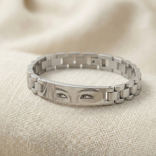 צמיד לגבר,כסף מתנה יוקרתית עם תמונה של חריטה על העין Dream Gifts