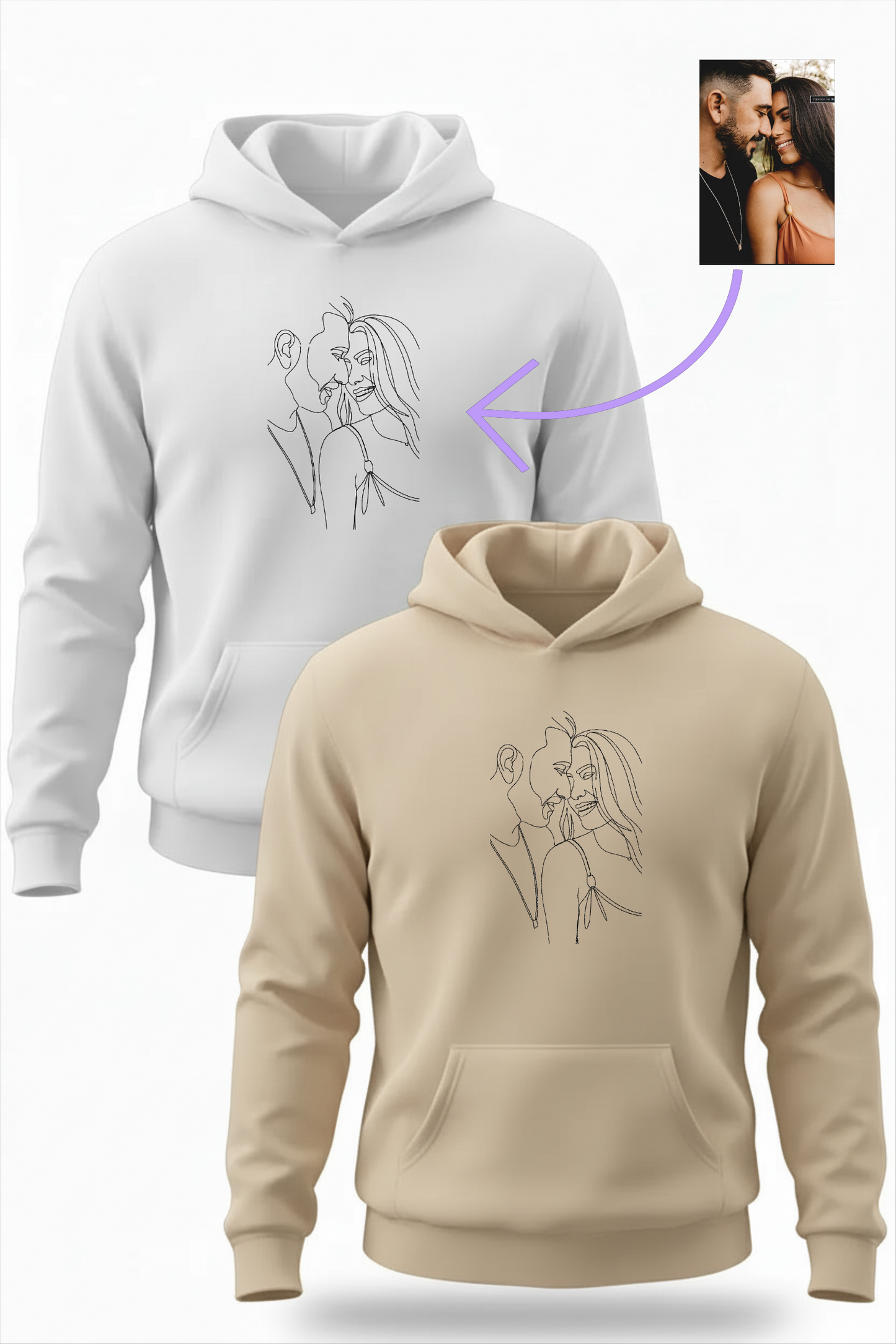 קפוצ'ונים תואמים לזוגות עם עיצוב תמונה אישי Dream Gifts