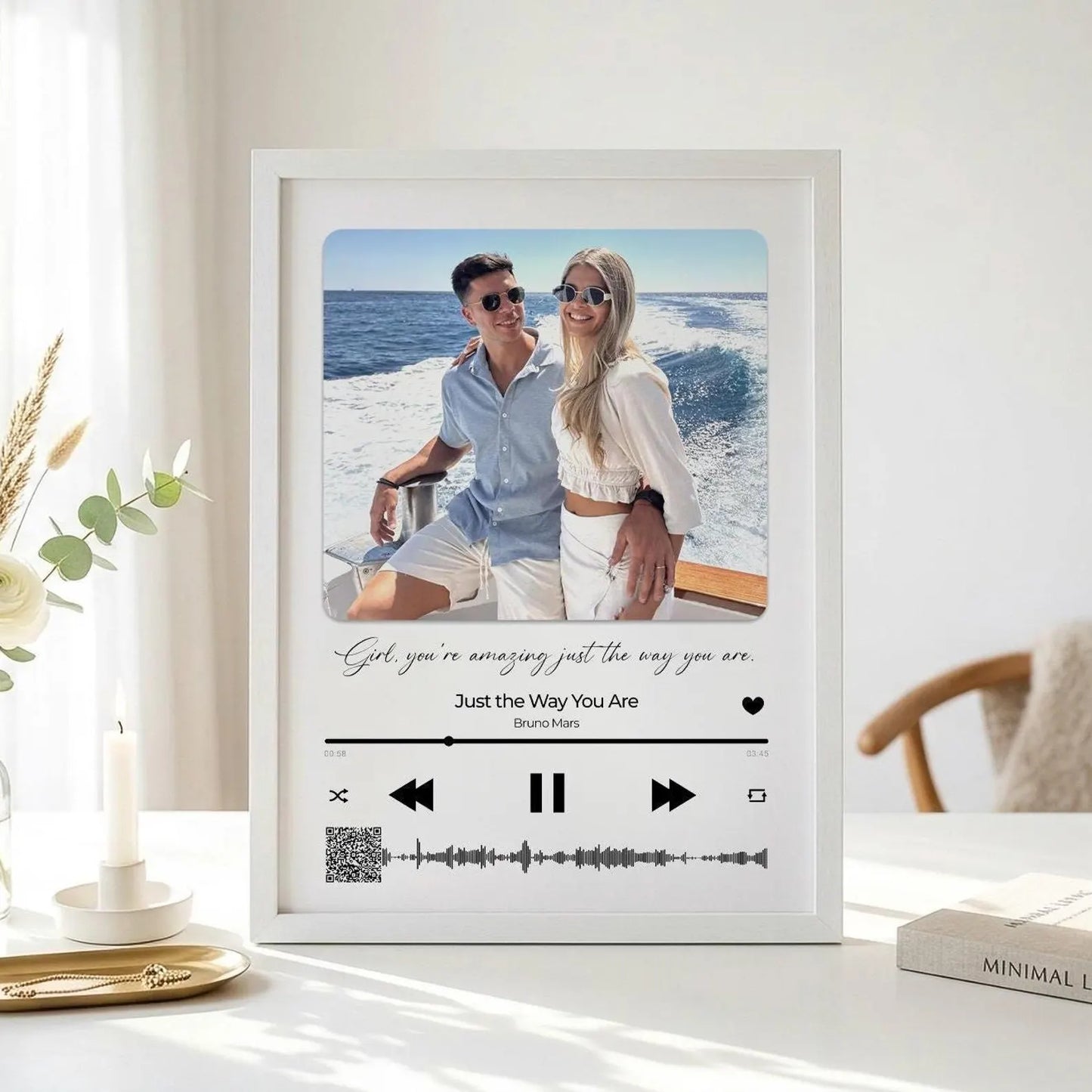 מסגרת ספוטיפיי עם תמונה וכיתוב בעיצוב אישי