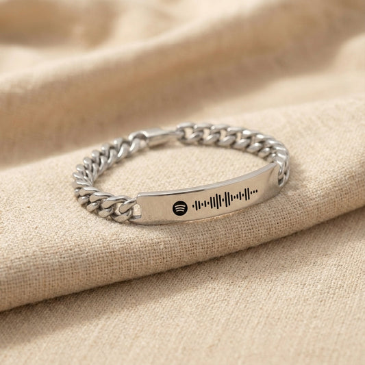 צמיד, מתנה לגבר עם חריטה של קוד ספוטיפיי Dream Gifts