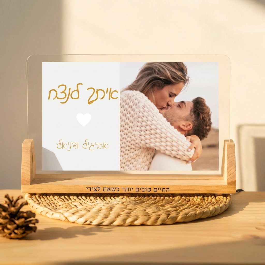 מסגרת תמונה אישית עם תמונה אחת + כיתוב אישי, אימוג'י או סטיקר גדול