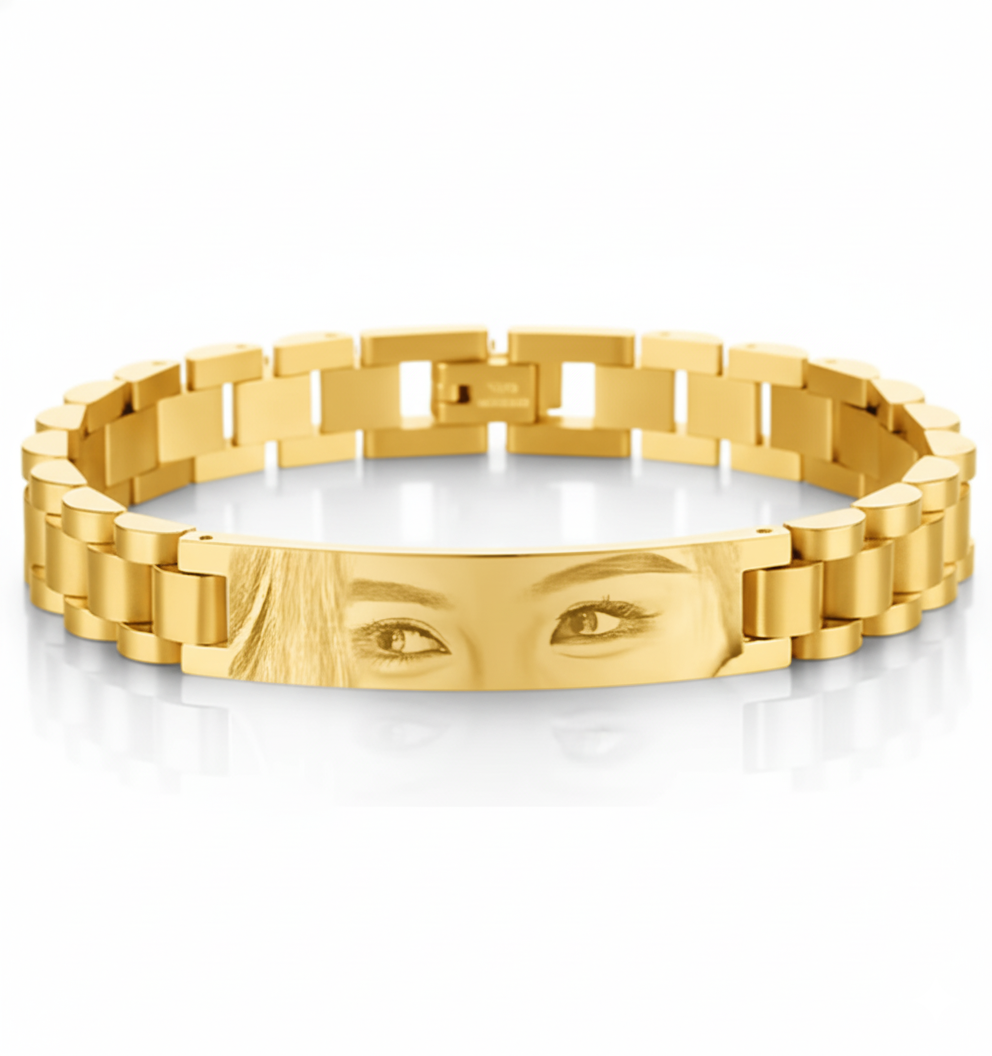 צמיד לגבר, זהב מתנה יוקרתית עם תמונה של חריטה על העין
