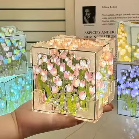 קוביית פרחים זוהרת