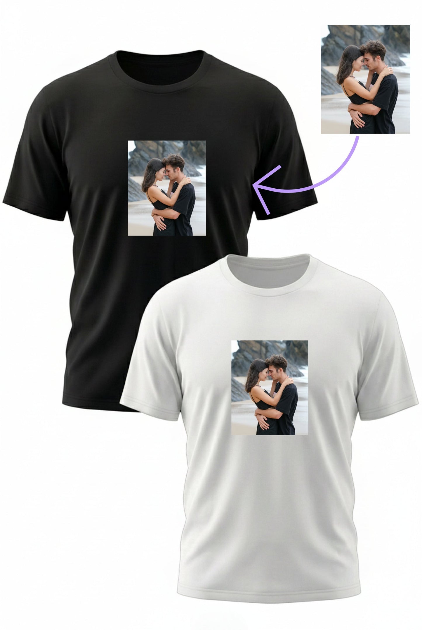 חולצות תואמים לזוגות עם עיצוב תמונה אישי Dream Gifts