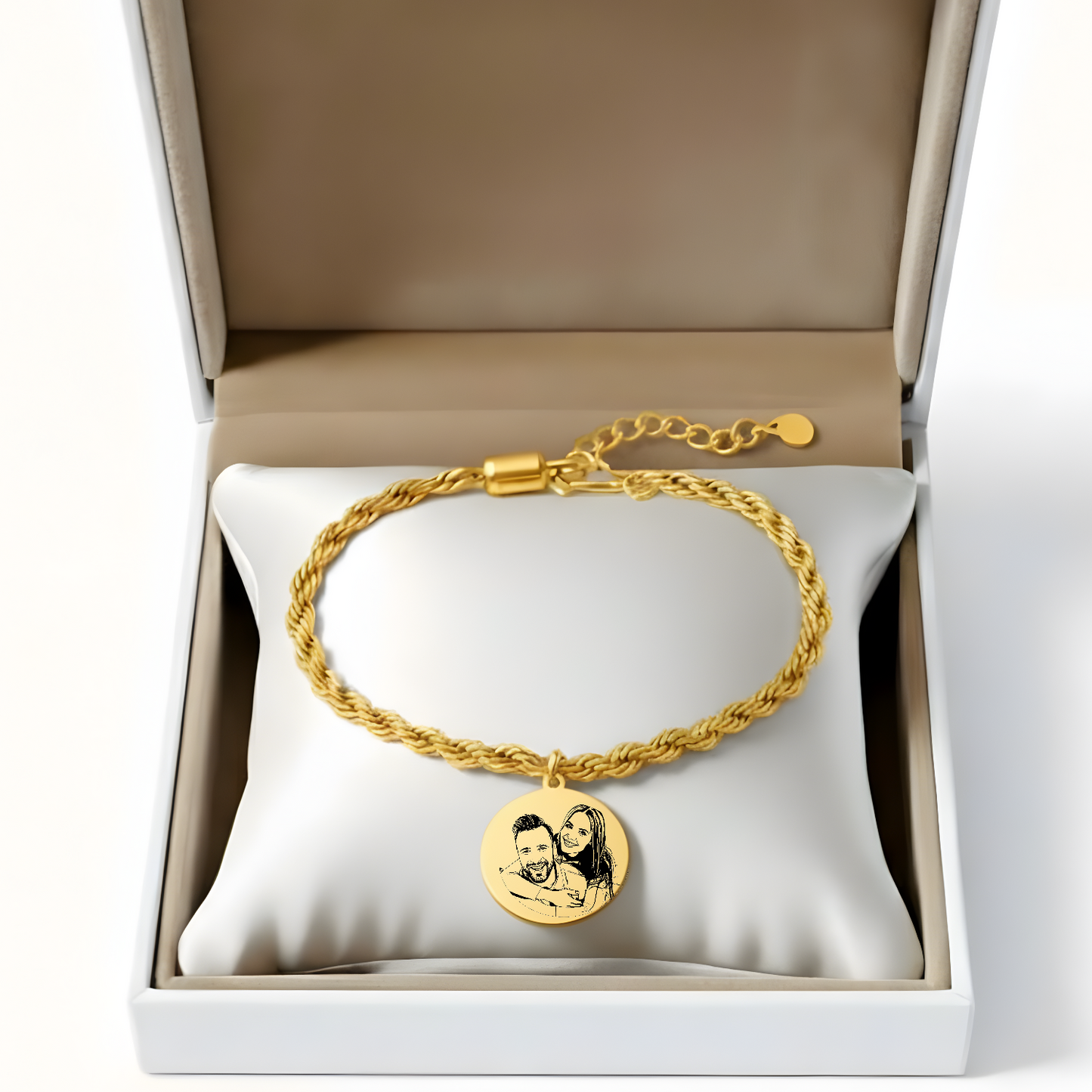 צמיד מיכאלה , זהב מתנה יוקרתית עם חריטת תמונה