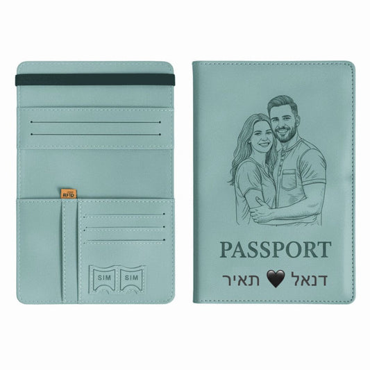 כיסוי לדרכון עם צריבה אישית בלייזר