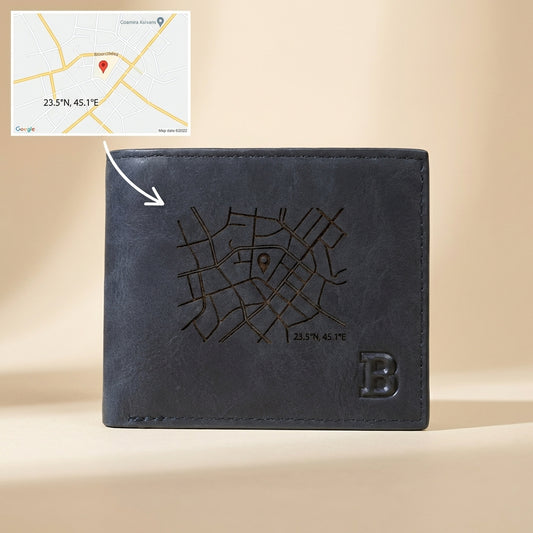 ארנק עור לגברים בהתאמה אישית עם תמונה חרוטה ומשפט