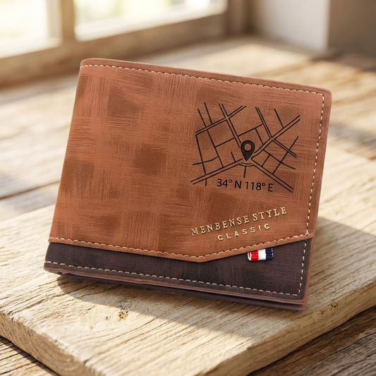 ארנק עור לגברים בהתאמה אישית עם תמונה חרוטה ומשפט