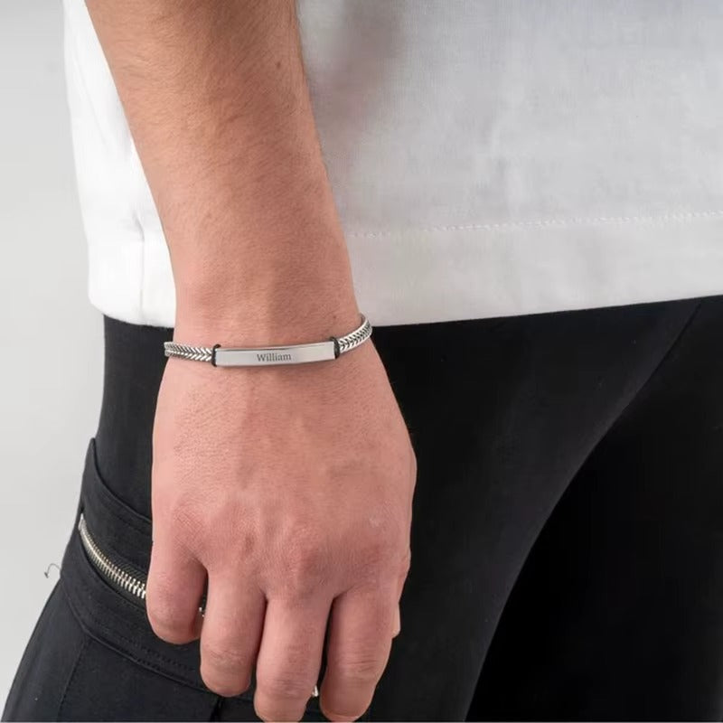 צמיד כסף חריטה אישית