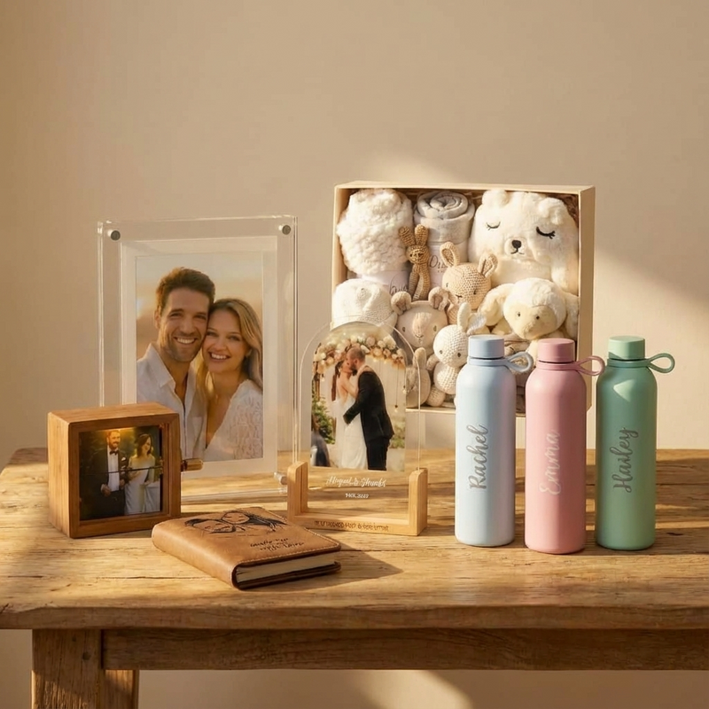 לוגו Dream Gifts במעגל עם טקסט שחור על רקע בהיר, מתנות אישיות וחדשניות