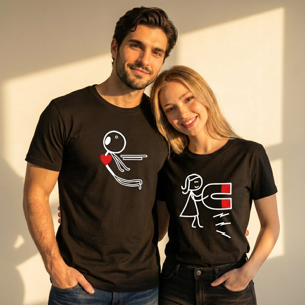 חולצות תואמות לזוגות בעיצוב אישי – רעיון למתנה מקורית