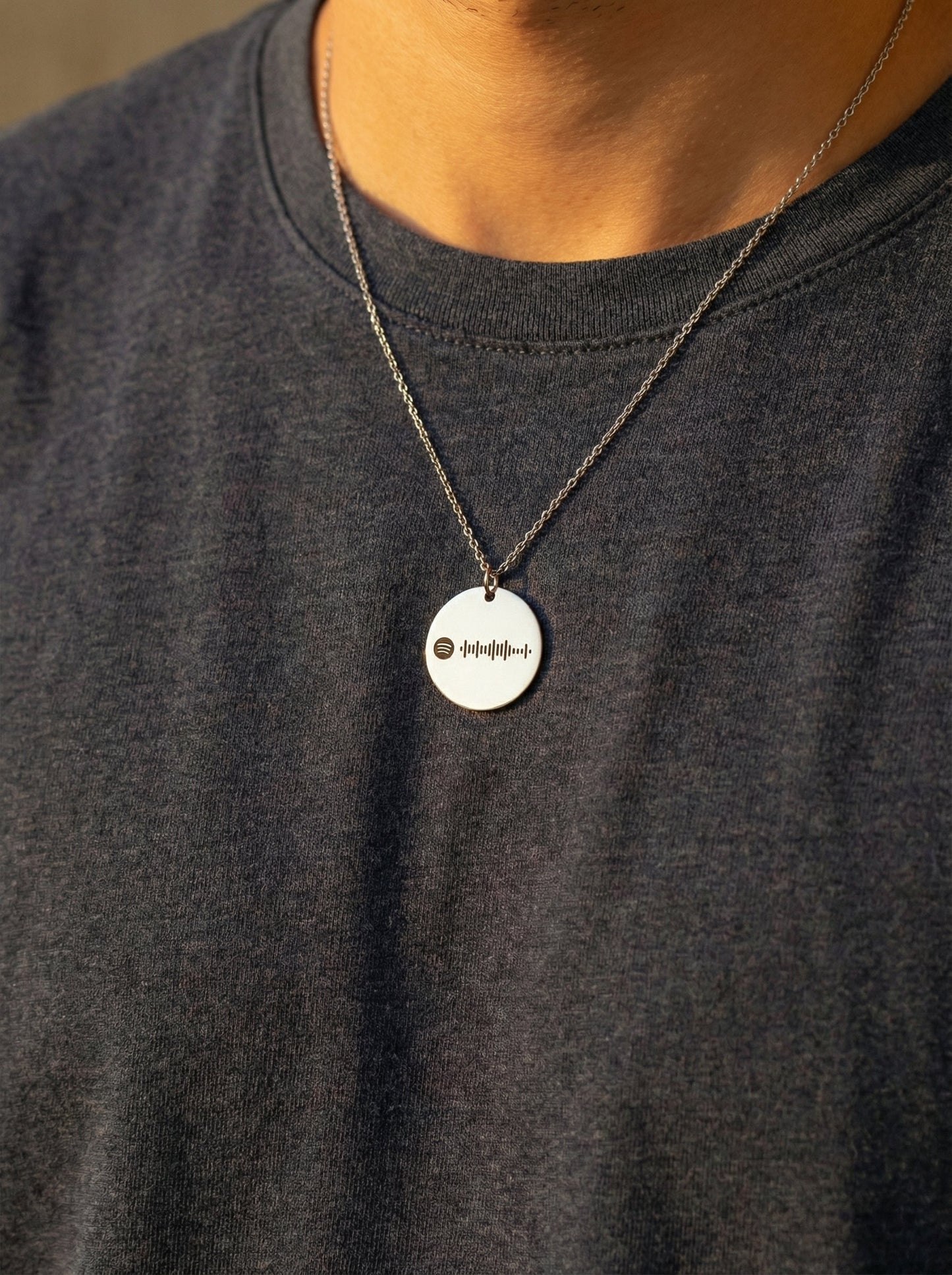 שרשרת עגולה עם חריטת ספוטיפיי Dream Gifts