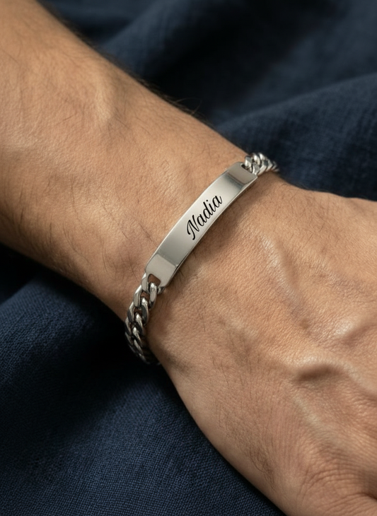 צמיד, מתנה  לגבר עם חריטה של שם/בטיוי Dream Gifts