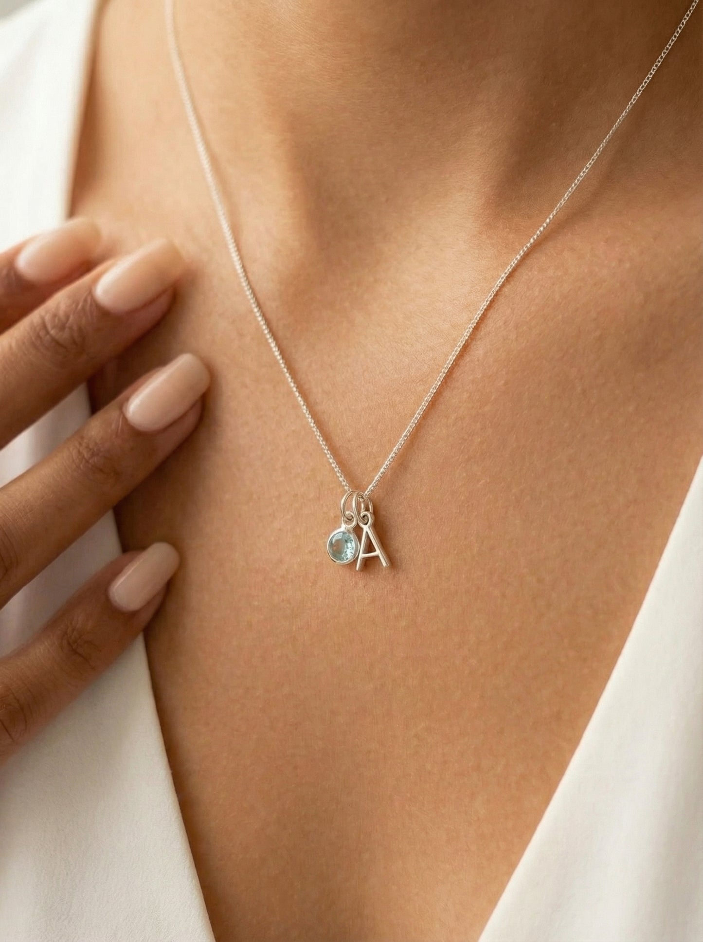 שרשרת עם אות ואבן לידה אישית Dream Gifts