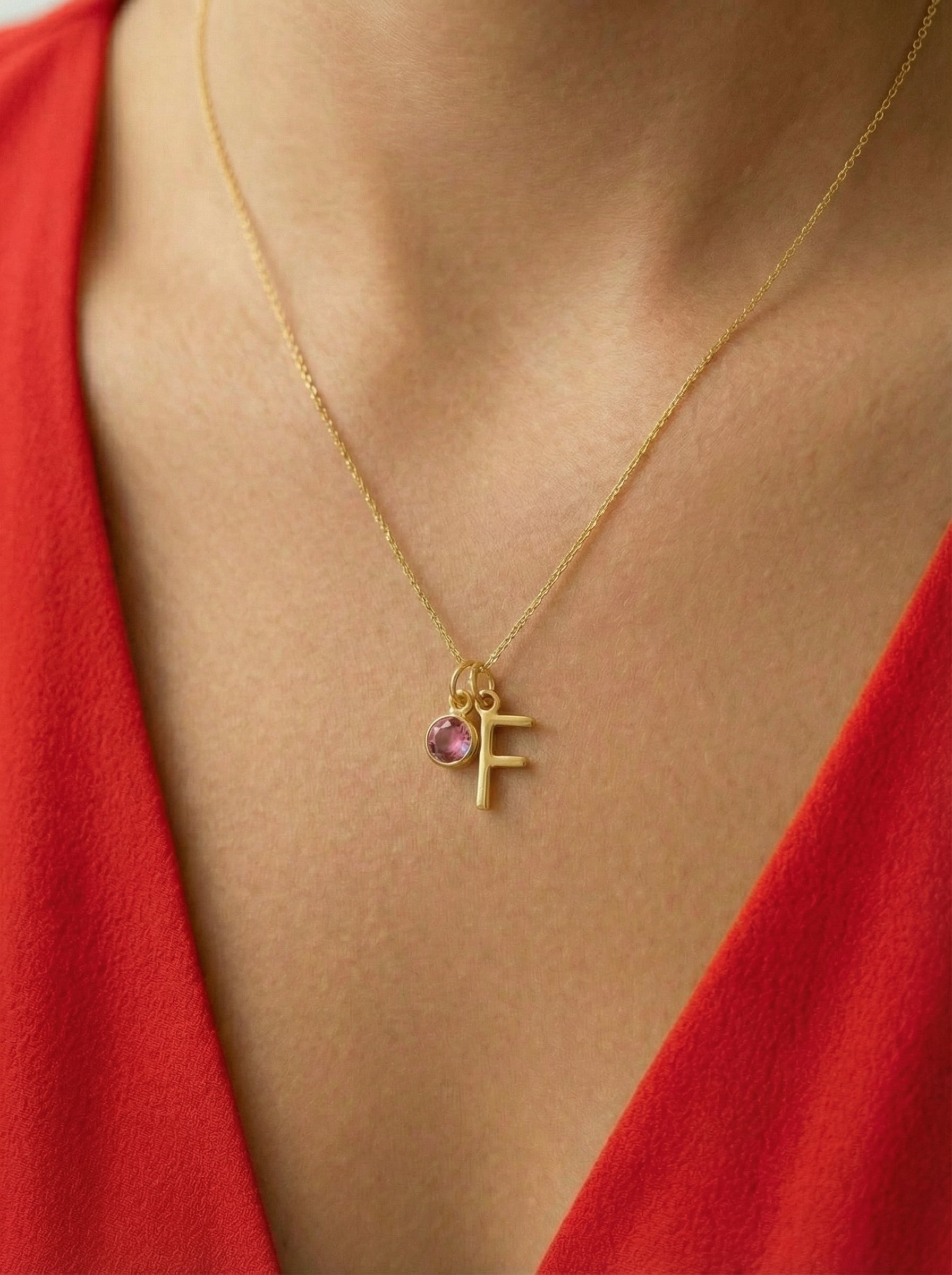 שרשרת עם אות ואבן לידה אישית Dream Gifts