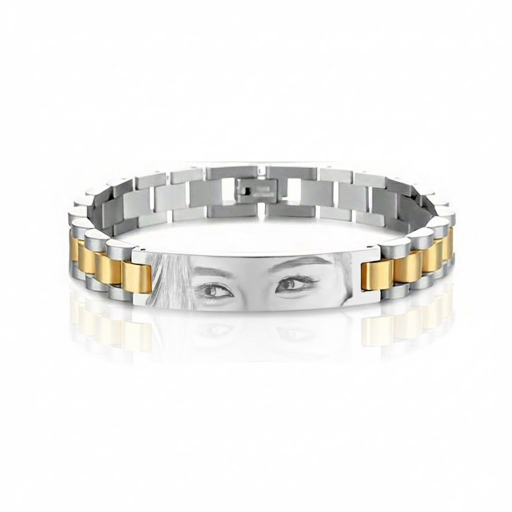 צמיד לגבר, זהב/כסף מתנה יוקרתית עם תמונה של חריטה על העין