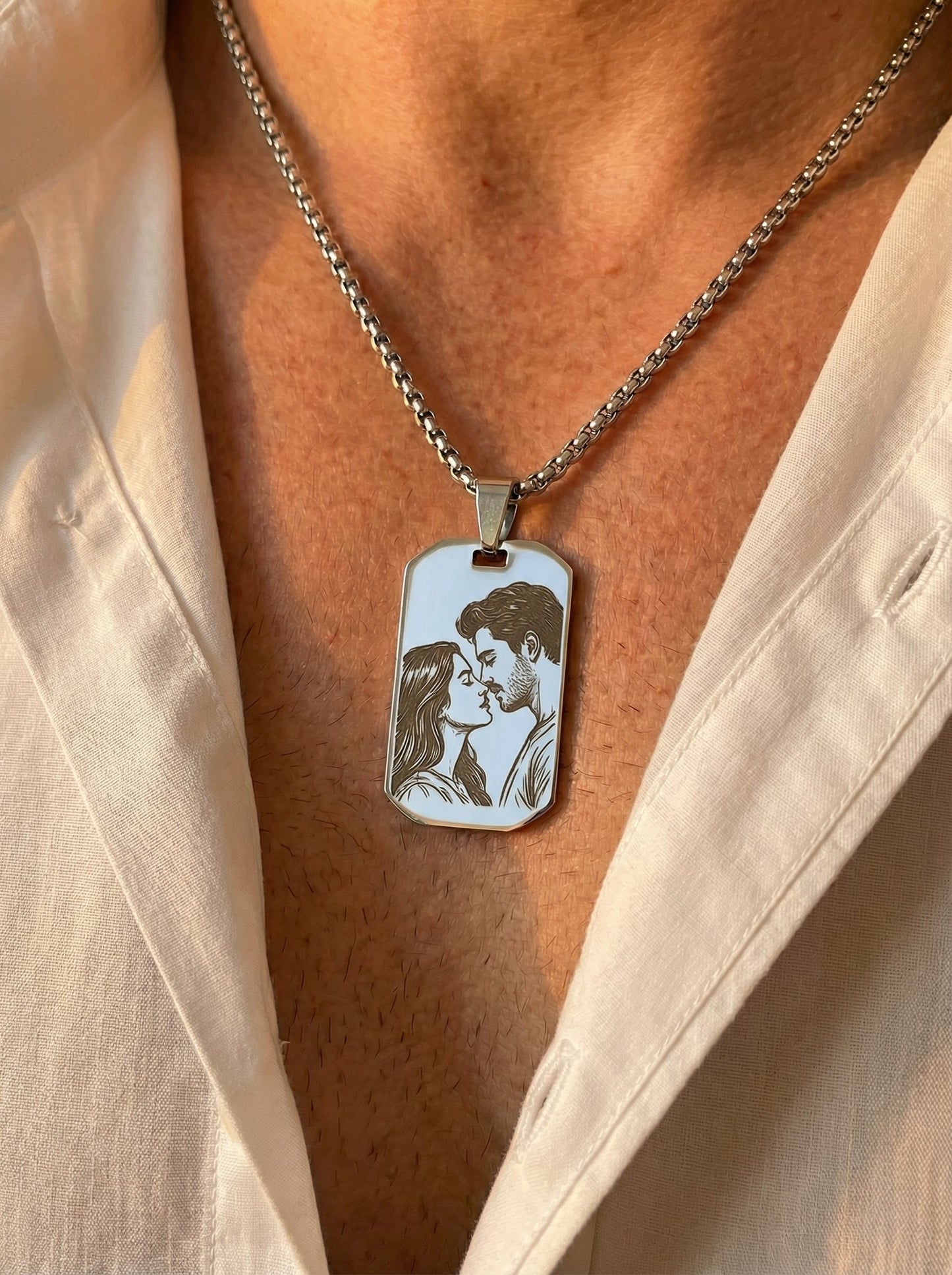 שרשרת לגבר מתומנת בהתאמה אישית Dream Gifts