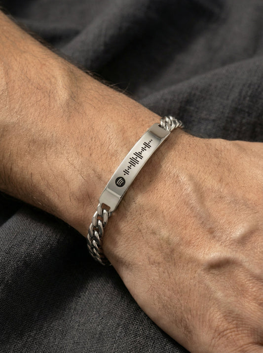 צמיד, מתנה  לגבר עם חריטה של קוד ספוטיפיי Dream Gifts