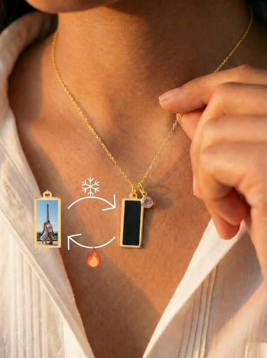 שרשרת מגיב למגע חם מלבן - זהב