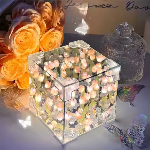 קוביית פרחים זוהרת