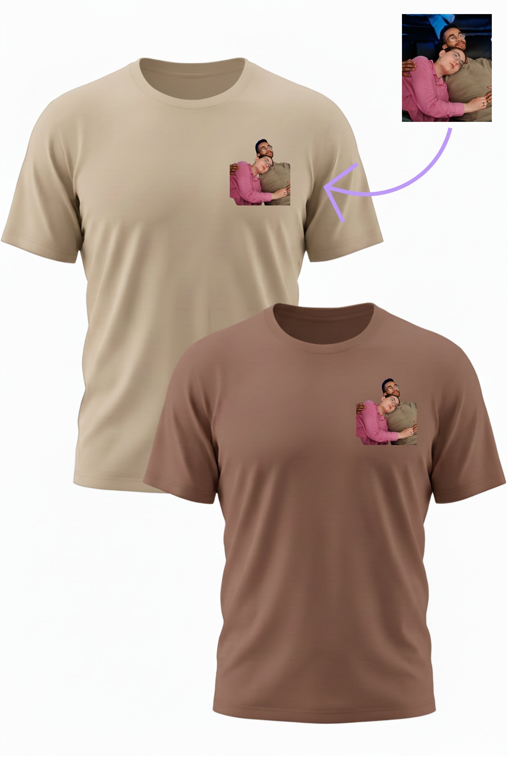 חולצות תואמים לזוגות עם עיצוב תמונה אישי Dream Gifts