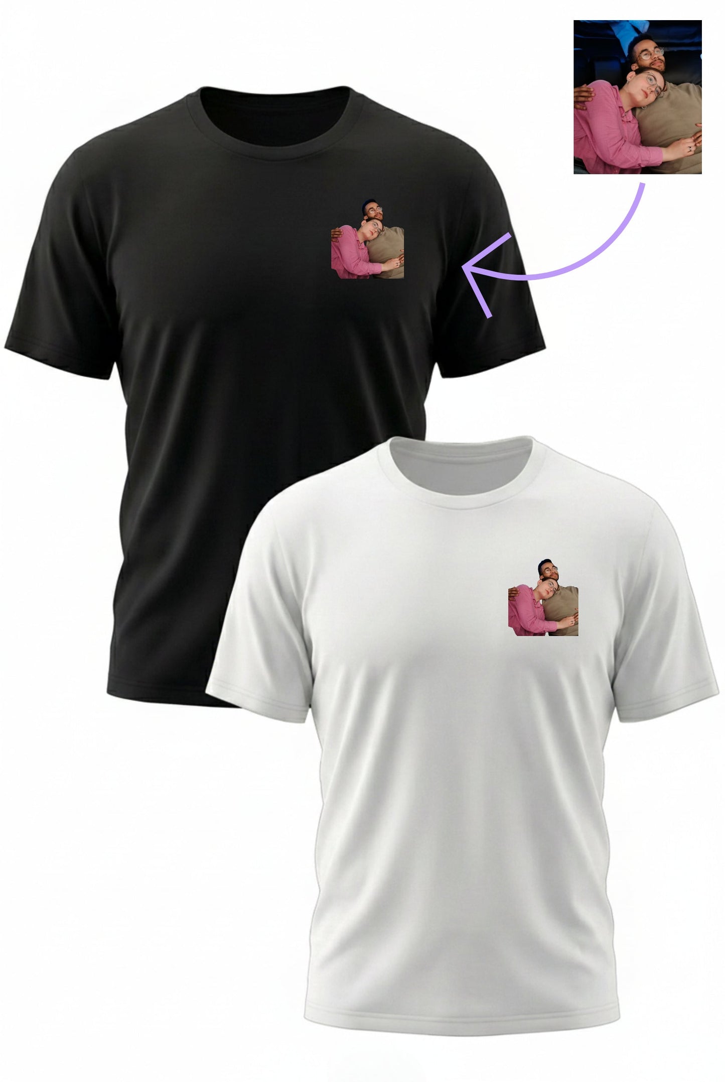 חולצות תואמים לזוגות עם עיצוב תמונה אישי Dream Gifts