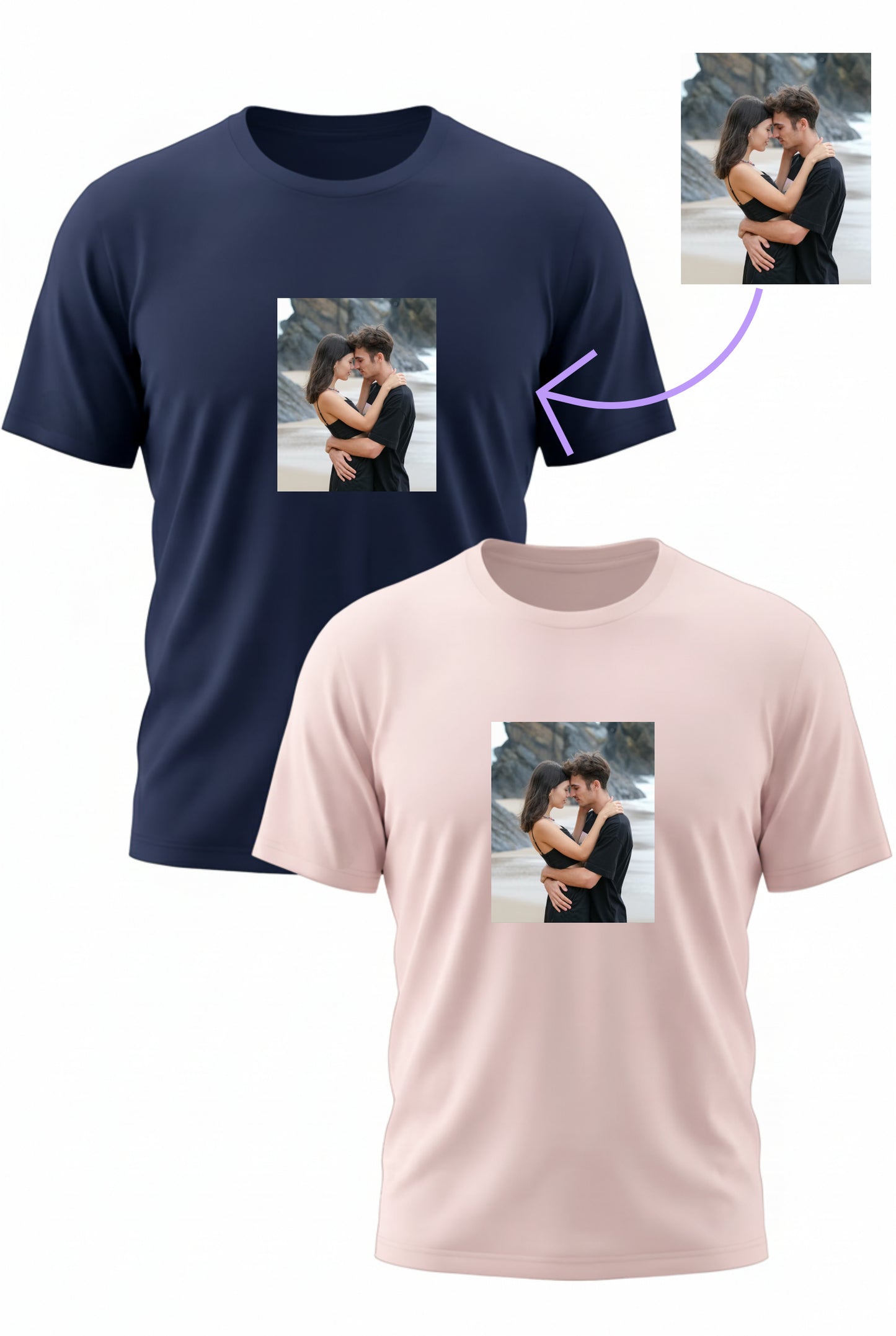 חולצות תואמים לזוגות עם עיצוב תמונה אישי