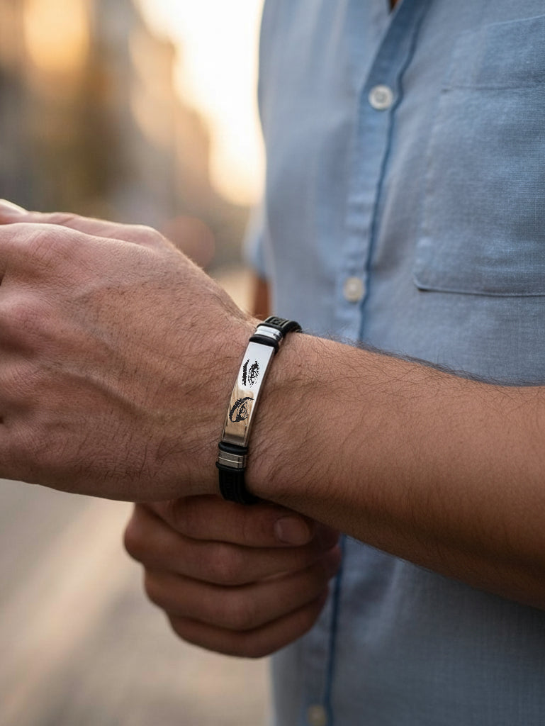 צמיד, מתנה לגבר עם חריטה של תמונה Dream Gifts