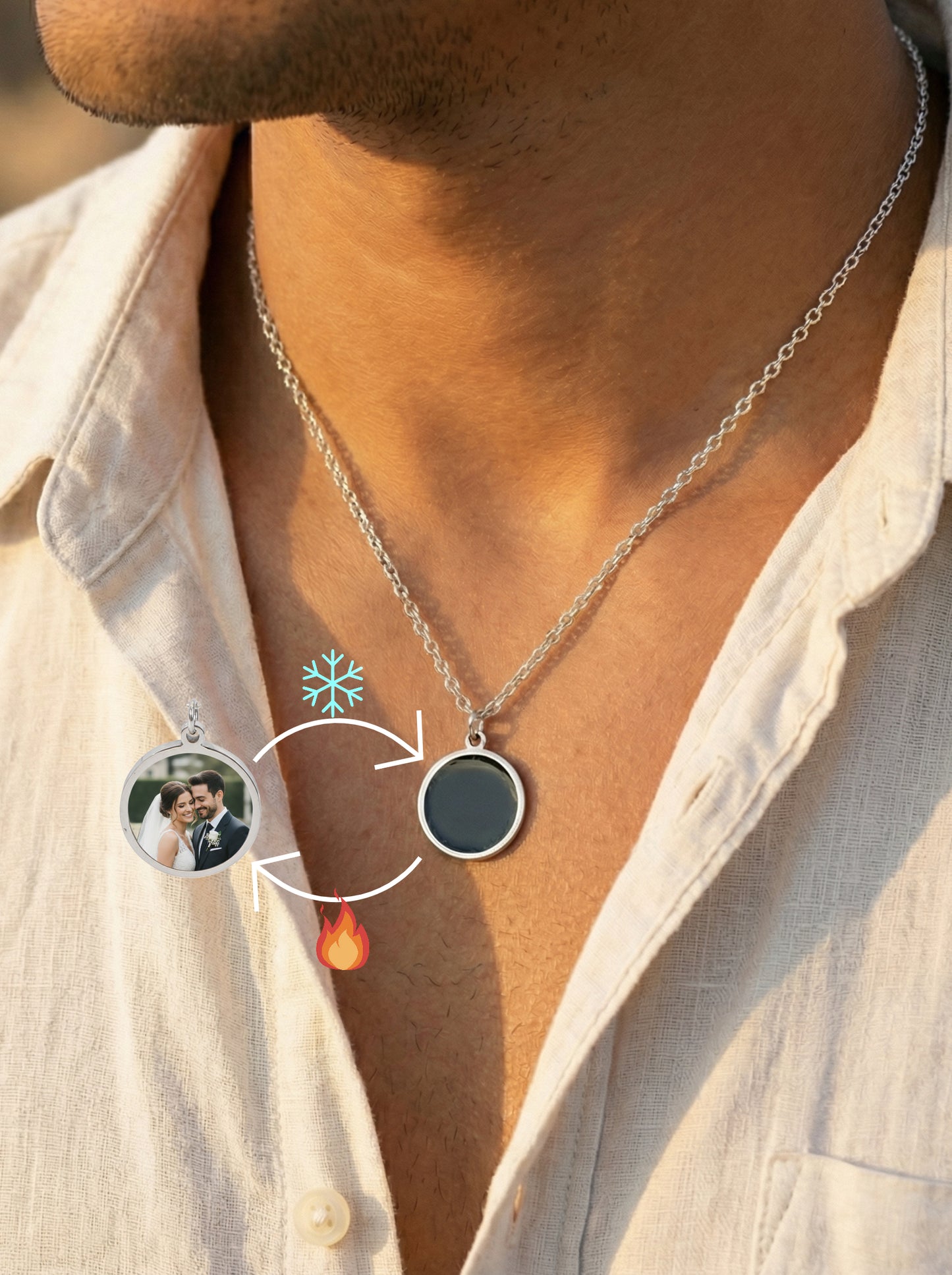 שרשרת מגיב למגע חם עיגול