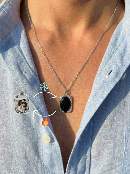 שרשרת מגיב למגע חם אליפסה - כסף