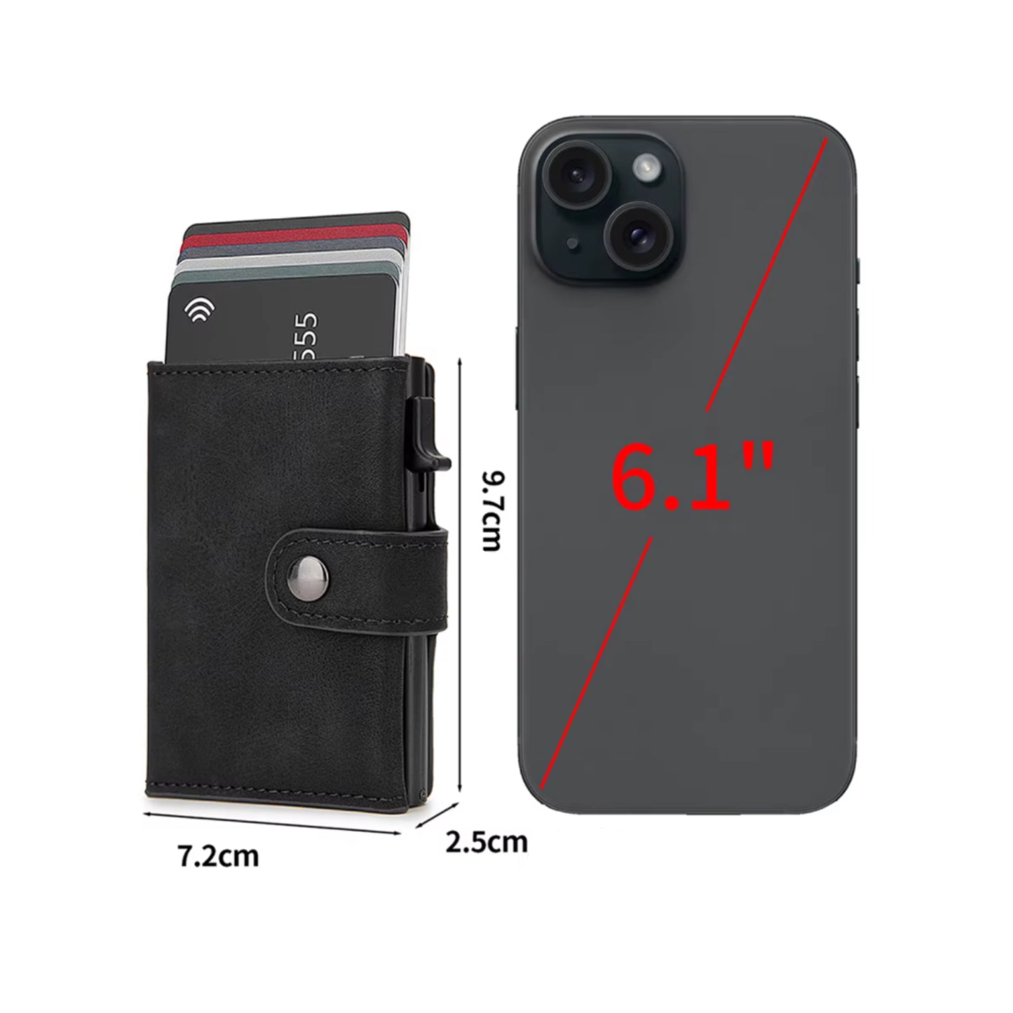 ארנק מעוצב עבור אפל איירטג וחריטה תמונה או משפט אם RFID הגנת