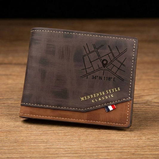 ארנק עור  לגברים בהתאמה אישית עם תמונה חרוטה ומשפט