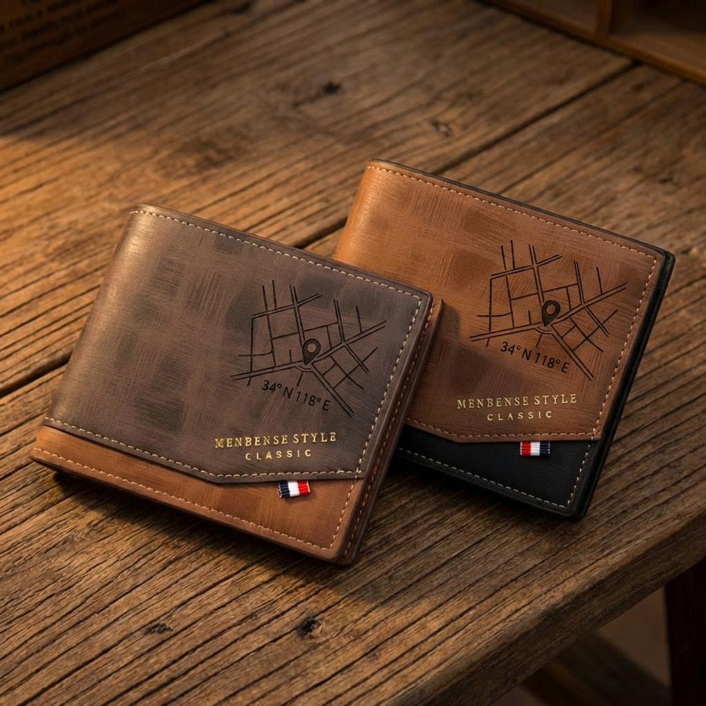 ארנק עור  לגברים בהתאמה אישית עם תמונה חרוטה ומשפט