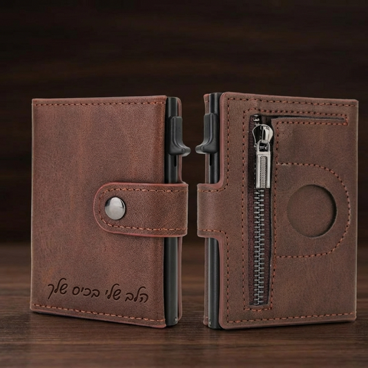 RFID ארנק  מותאם אישית לתגית אוויר של אפל וחרוט עם הגנה מפנ עם תמונה או טקסט