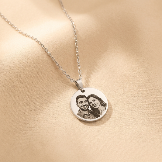 שרשרת חרוטה עיגולה עם תמונה אישית Dream Gifts