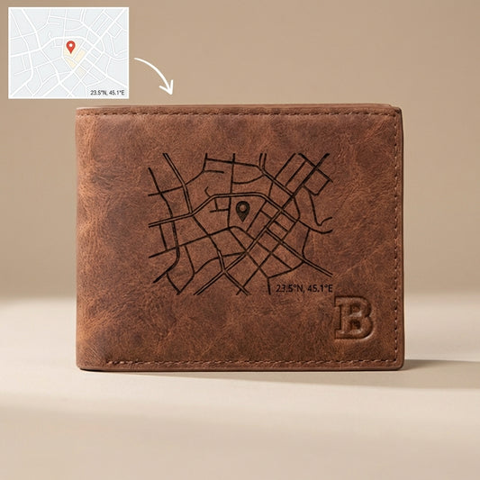 ארנק עור לגברים בהתאמה אישית עם תמונה חרוטה ומשפט