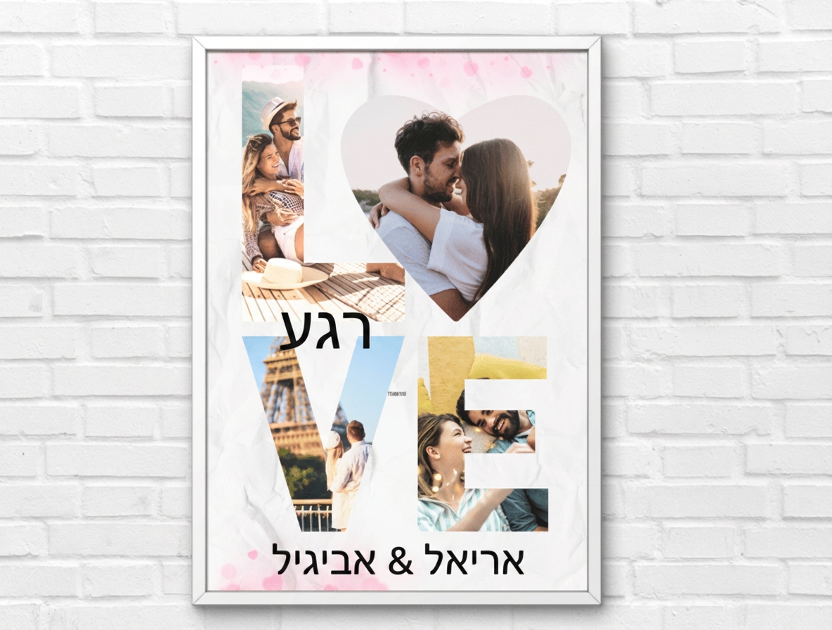 תמונת מילים סיפור אהבה וציר זמן לזוגות