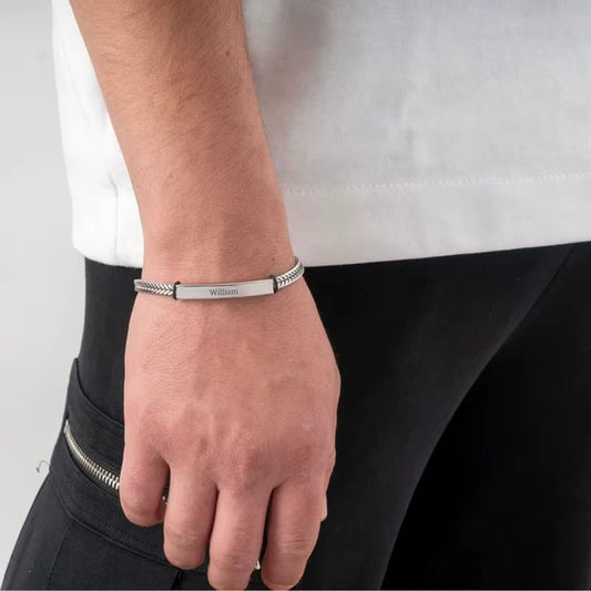 צמיד כסף חריטה אישית